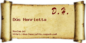 Dús Henrietta névjegykártya
